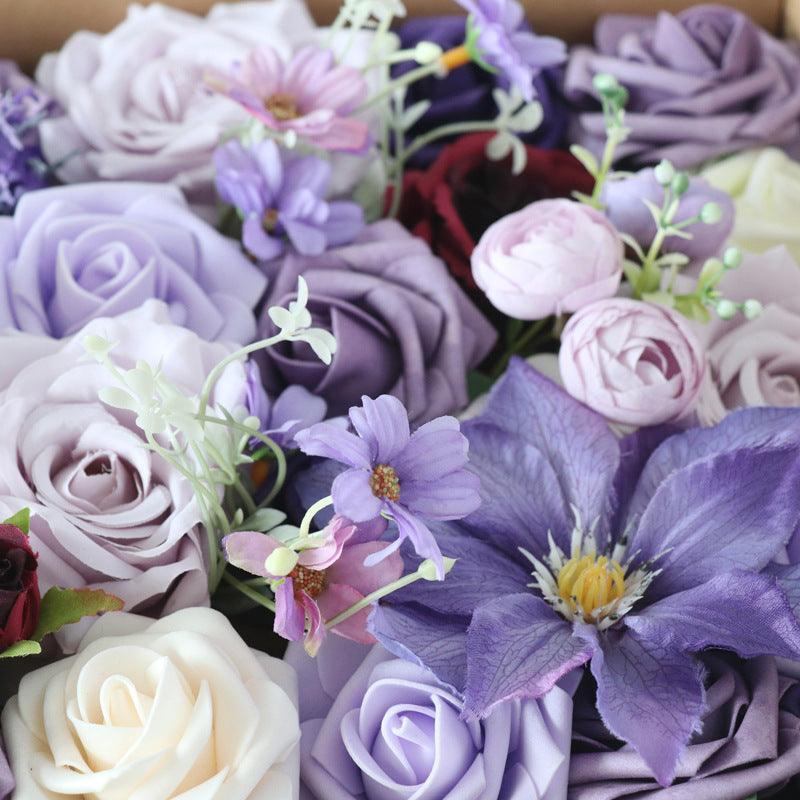 Simulation Flower Box Flower Wedding Birthday Party Accompaniment Gift Flower Box Handmade DIY